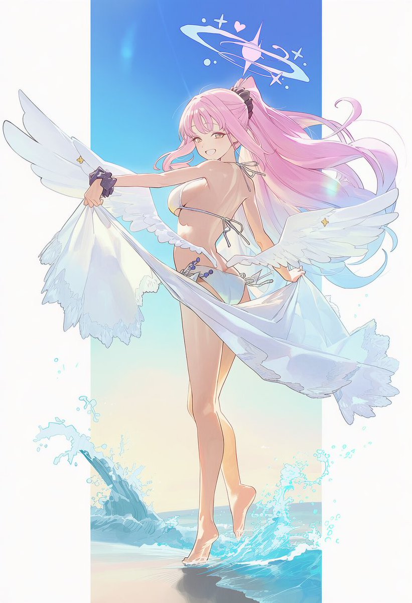 差分なんだけどあまりに美しかったので同プロンプトで
水着ミカ