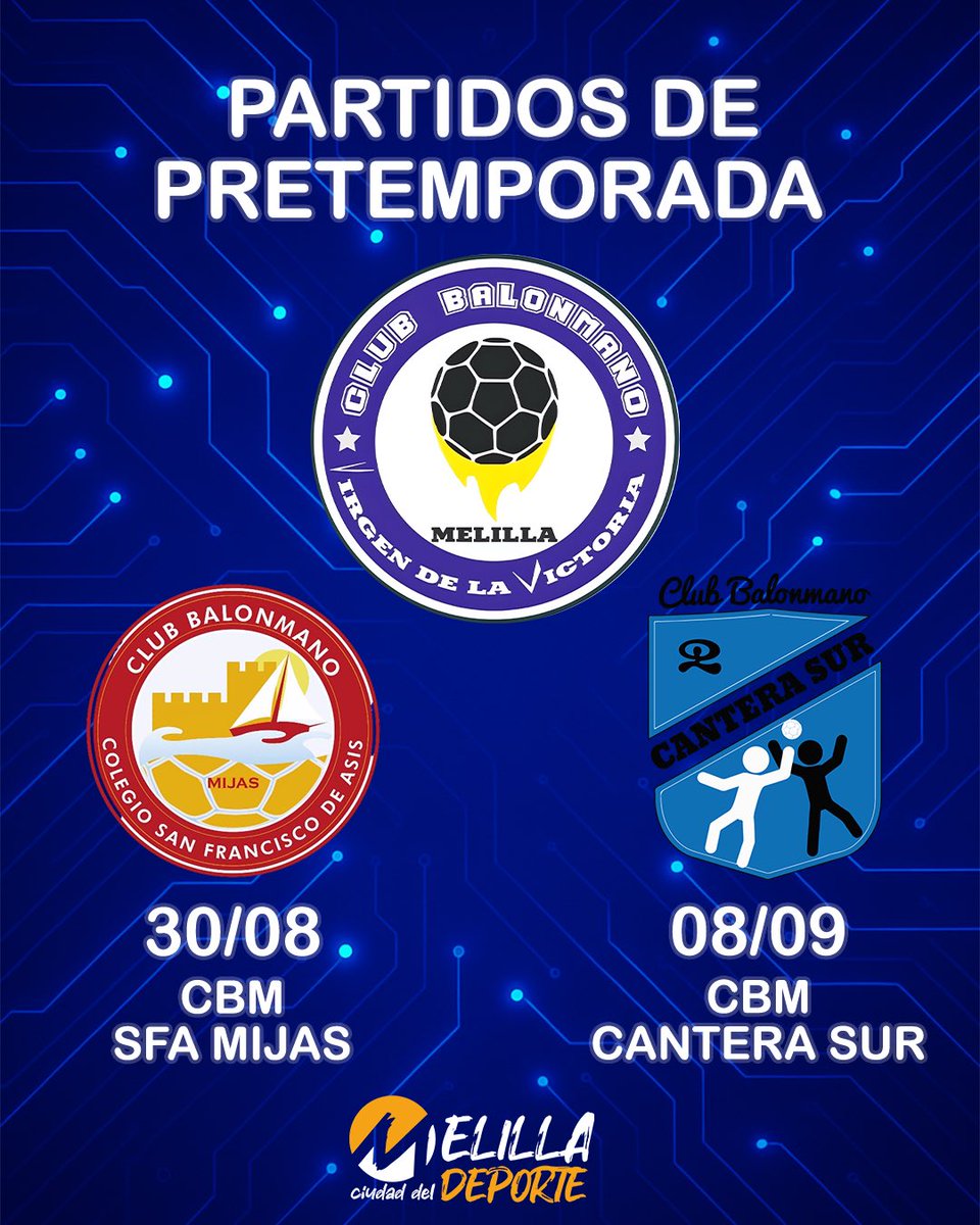 MELILLA CIUDAD DEL DEPORTE BALONMANO VV (@cdvvmelilla) on Twitter photo โก๏ธDos pruebas en tierras peninsulares, dos rivales para ajustar, probar y mejorar de cara al arranque liguero:
๐ <a href="/cbmsfa_mijas/">Club Balonmano Colegio San Fco. de Asรญs Mijas</a>
๐ <a href="/CBMCanteraSur/">๐พ๐ฝ๐ ๐พ๐๐ฃ๐ฉ๐๐ง๐ ๐๐ช๐ง</a>
๐๐ ๐๐ ๐๐๐๐๐๐๐๐ ๐๐๐๐๐โฆ โณ โก๏ธDos pruebas en tierras peninsulares, dos rivales para ajustar, probar y mejorar de cara al arranque liguero:
๐ <a href="/cbmsfa_mijas/">Club Balonmano Colegio San Fco. de Asรญs Mijas</a>
๐ <a href="/CBMCanteraSur/">๐พ๐ฝ๐ ๐พ๐๐ฃ๐ฉ๐๐ง๐ ๐๐ช๐ง</a>
๐๐ ๐๐ ๐๐๐๐๐๐๐๐ ๐๐๐๐๐โฆ โณ