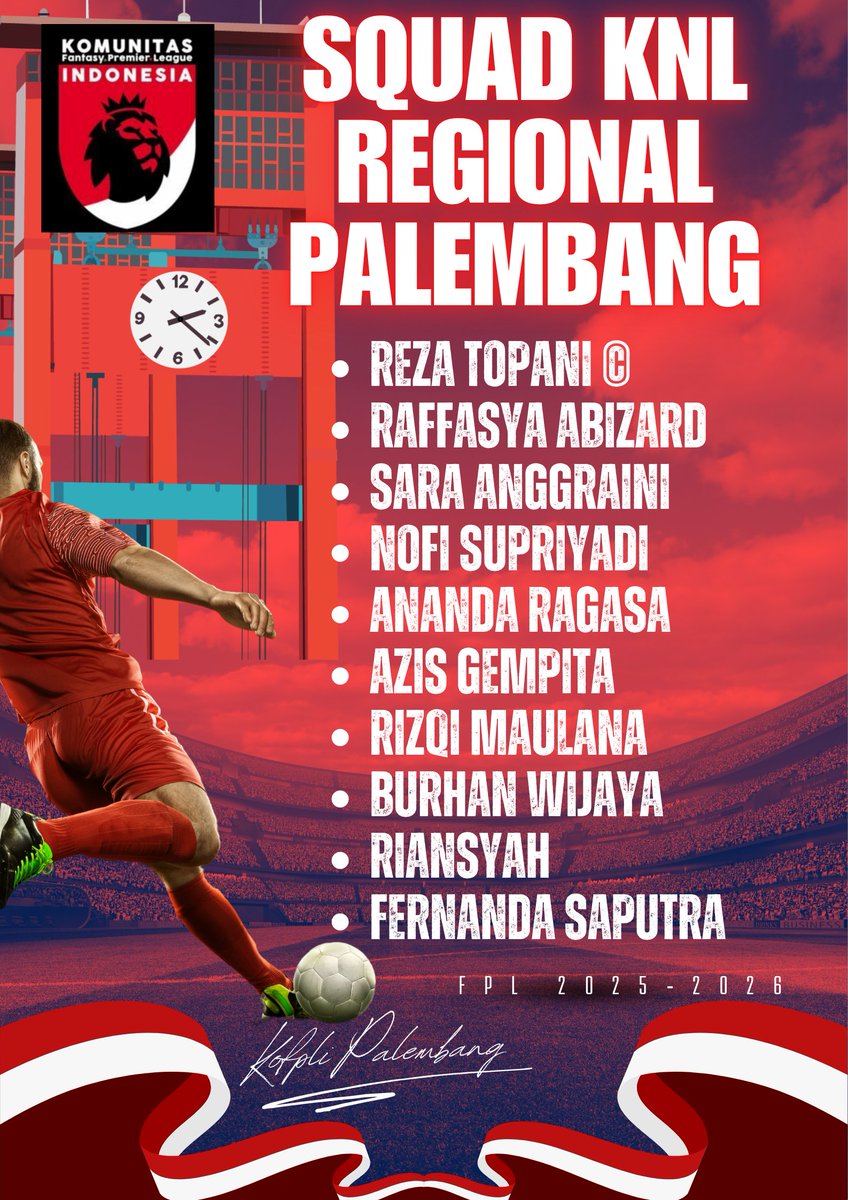 FPL Palembang ๐ฎ๐ฉ (@fplpalembang) on Twitter photo ๐ SQUAD KNL KOFPLI REGIONAL PALEMBANG ๐
Perkenalkan 10 perwakilan terbaik Kofpli Palembang yang siap mengguncang <a href="/KoFPLI/">Komunitas FPL Indonesia</a> National League (KNL)! ๐ฅ ๐ SQUAD KNL KOFPLI REGIONAL PALEMBANG ๐
Perkenalkan 10 perwakilan terbaik Kofpli Palembang yang siap mengguncang <a href="/KoFPLI/">Komunitas FPL Indonesia</a> National League (KNL)! ๐ฅ