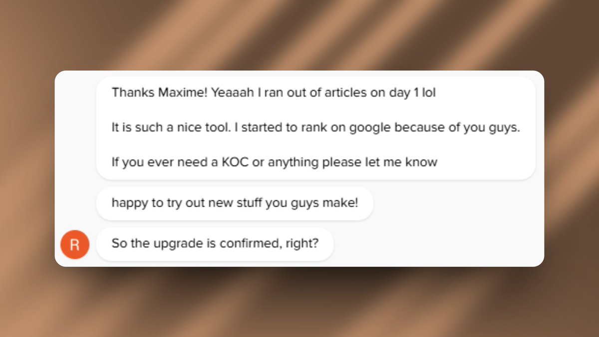 This didn't just make my day, it made my week!

Seeing customers getting results is my greatest pride as a founder 💯