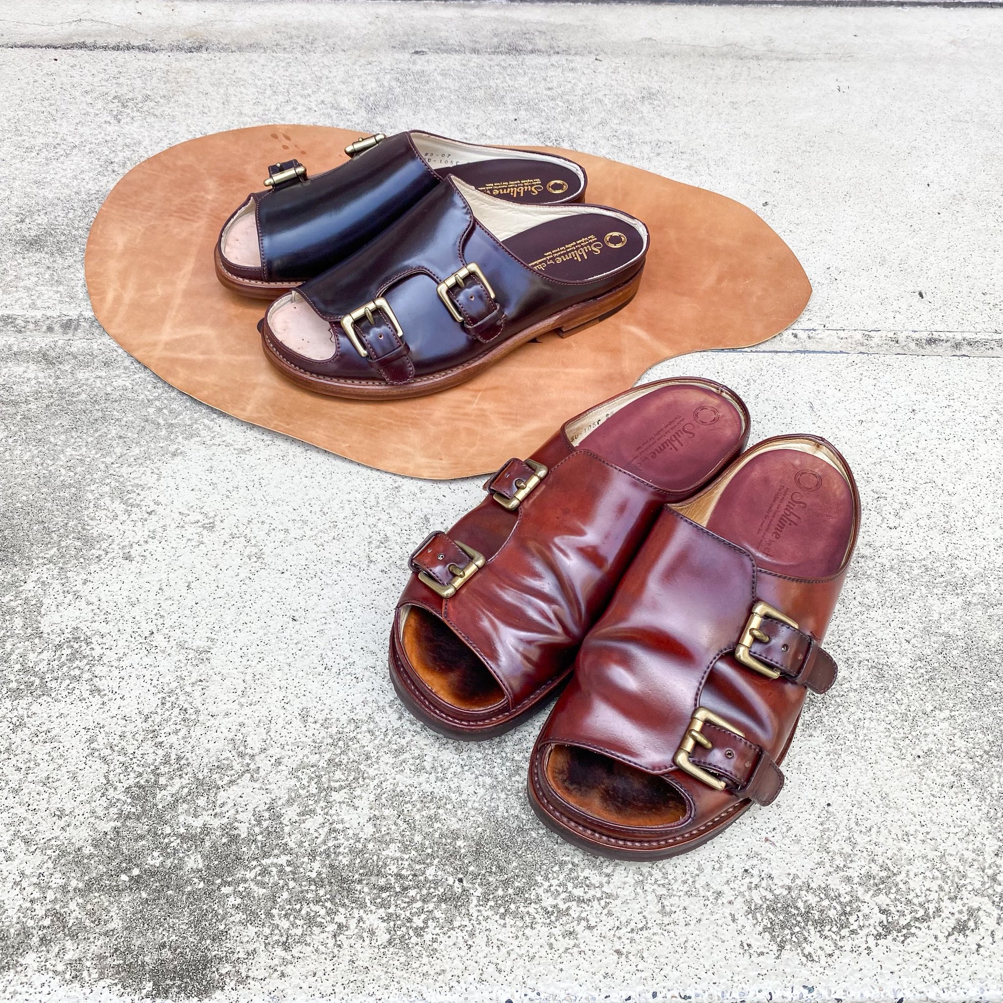 chausser ホーウィン コードバン ダブルモンクサンダル バーボン chausser ホーウィン コードバン ダブルモンクサンダル バーボン