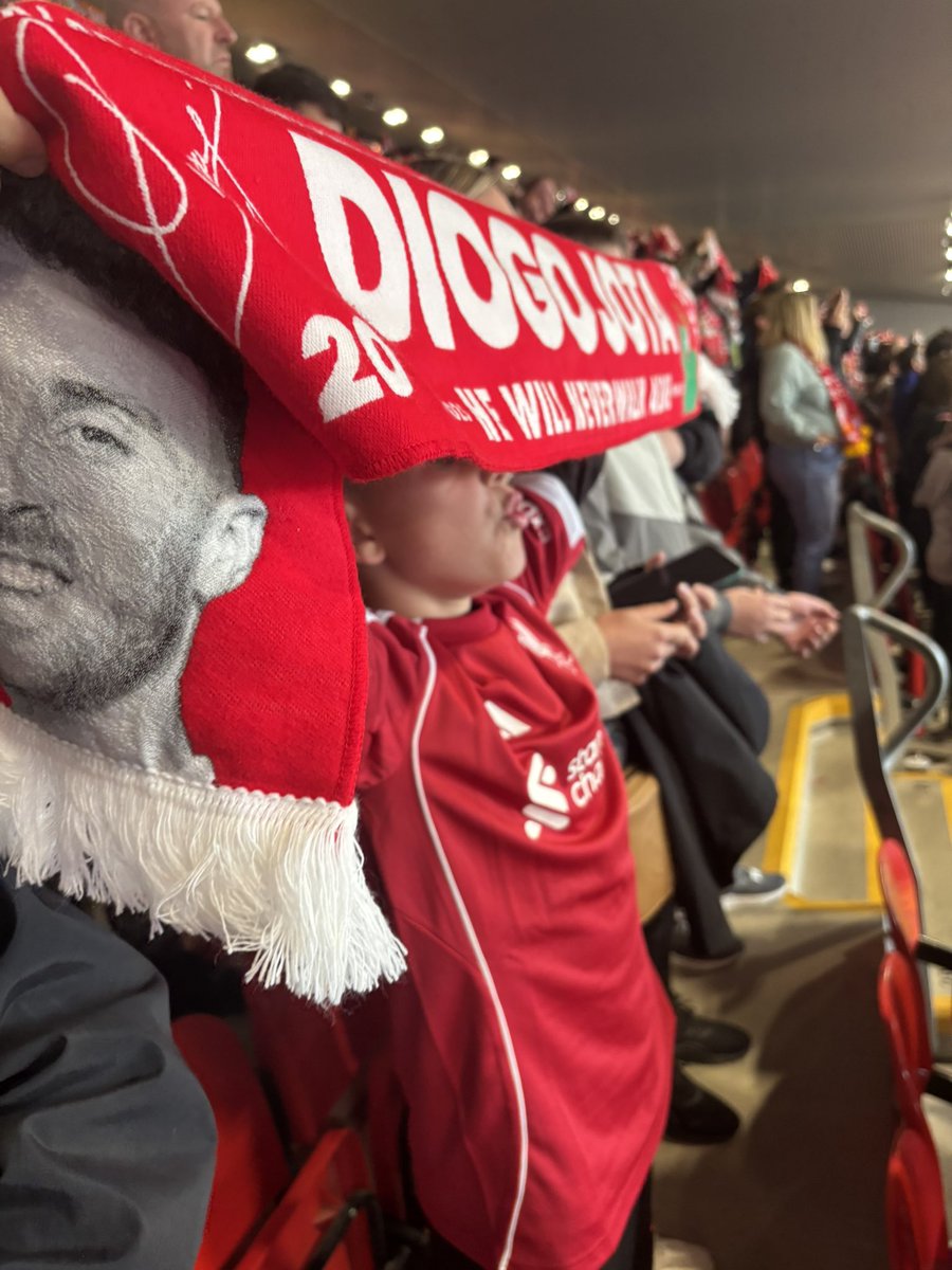 Great day out yesterday with my youngest son Charlie watching the Liverpool vs Atletico Bilbao double header.

Special and touching tributes paid to Diogo Jota #20