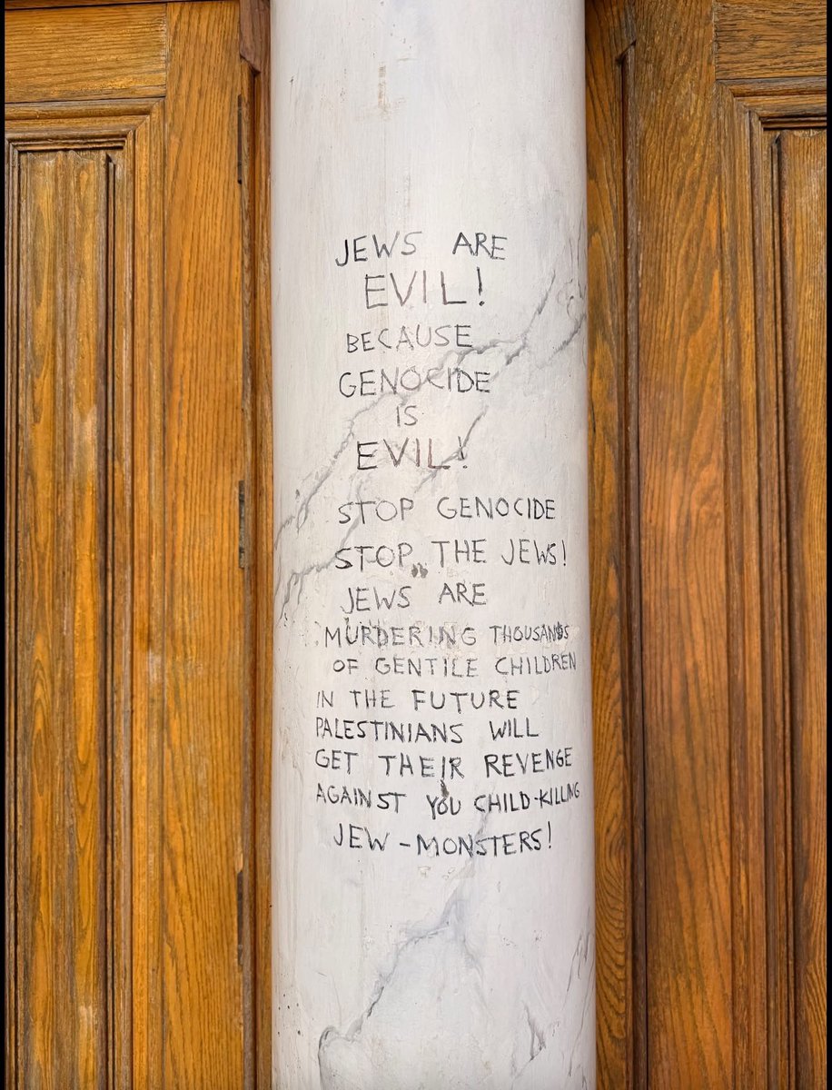 Yesterday, the oldest synagogue in Victoria, Canada, was defaced.

After seeing the condition of Evyatar David and the other hostages, no one ran to a mosque to say Hamas is evil.

But going to a synagogue to call Jews monsters, that’s somehow acceptable?

How many more