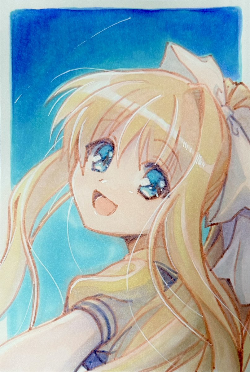 毎日アナログイラスト1001日目はAIRの神尾観鈴ちんです〜。