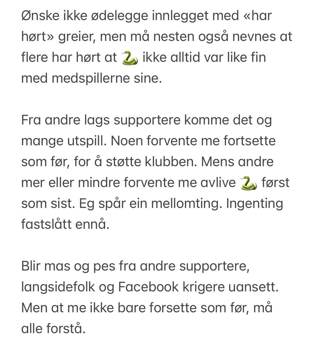 Ikke skreve noe siden nyheten sprakk. Tenkt mye og irritert meg mer, over klubbens ansatte og folk generelt. Skreiv ein stil om mine tanker rundet diverse, alt nevnt før. Men måtte få ut litt frustrasjon.