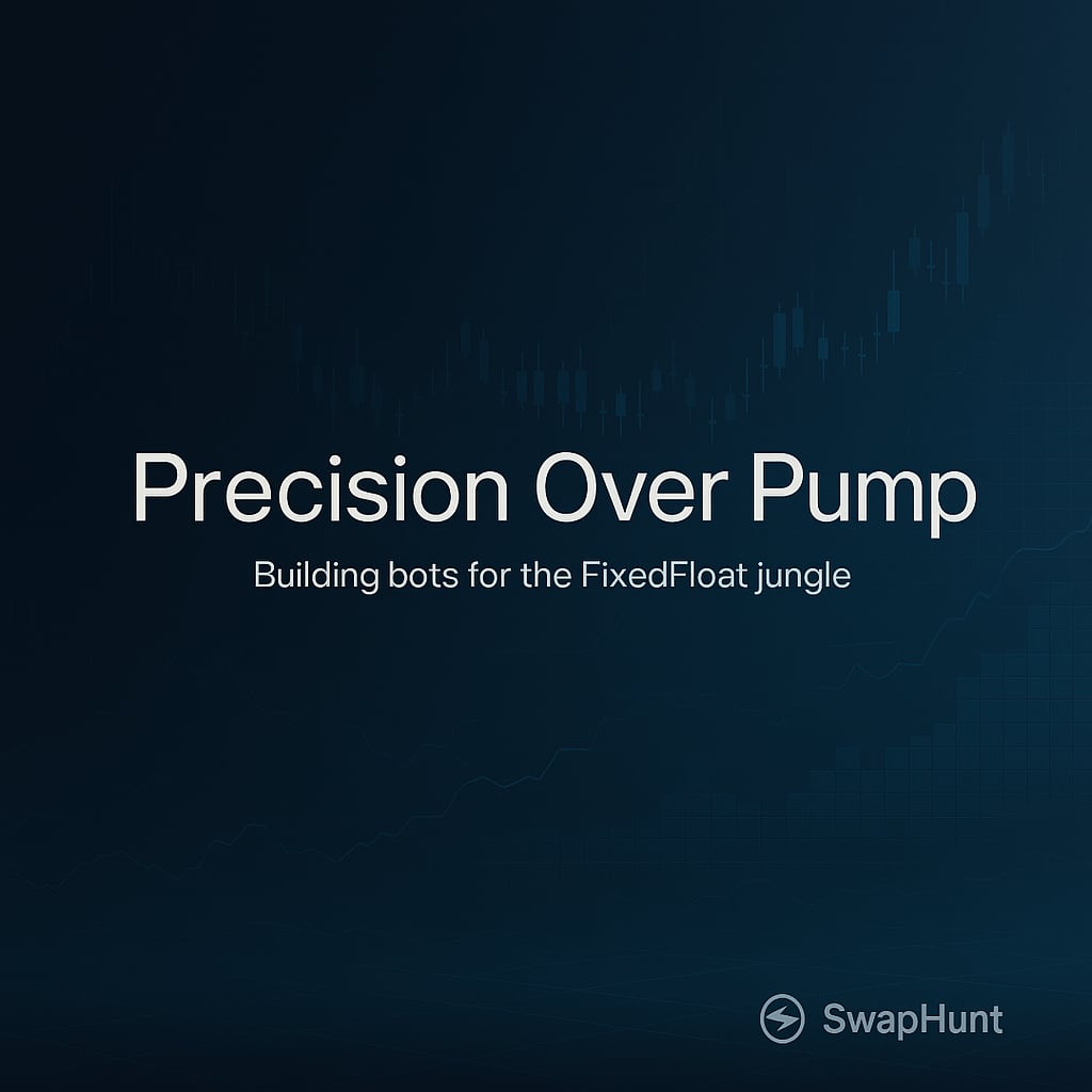 SwapHunt's tweet image. 🧵1/
Most crypto bots chase pump candles.
Mine hunt latency between swap providers.

Built across FixedFloat, Exolix, ChangeNow etc.
Live signals. Real trades.
No screenshots. No shill.

Here’s how I built SwapHunt 👇
🔗 medium.com/coinmonks/prec…

#CryptoTrading #BotDev #Arbitrage…
