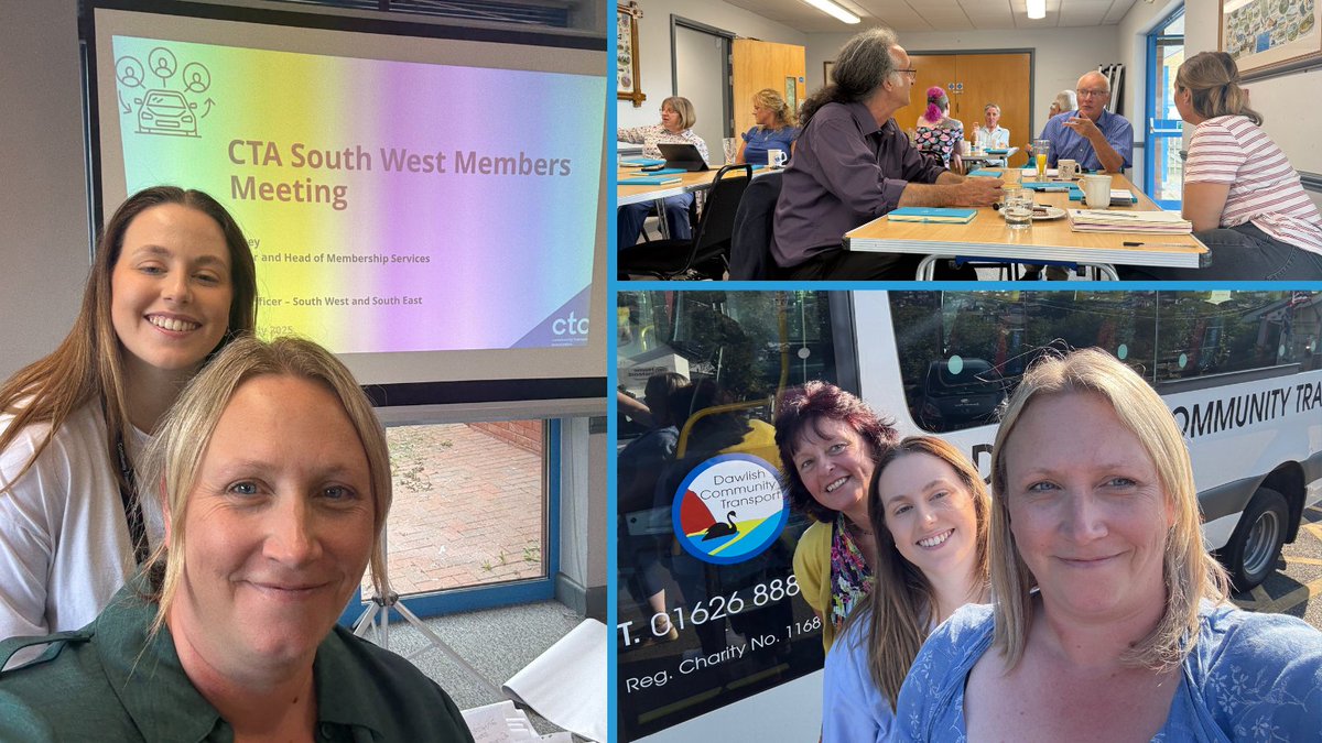 Community Transport Association (@ctauk1) on Twitter photo Last week, our England team Caroline Whitney and Abi Squires met with <a href="/SouthHams_DC/">South Hams District Council</a> and #CommunityTransport operators in the #SouthWest, before facilitating a Trustee planning meeting with Dawlish Community Transport.
A positive and productive visit with lots to follow up on! Last week, our England team Caroline Whitney and Abi Squires met with <a href="/SouthHams_DC/">South Hams District Council</a> and #CommunityTransport operators in the #SouthWest, before facilitating a Trustee planning meeting with Dawlish Community Transport.
A positive and productive visit with lots to follow up on!