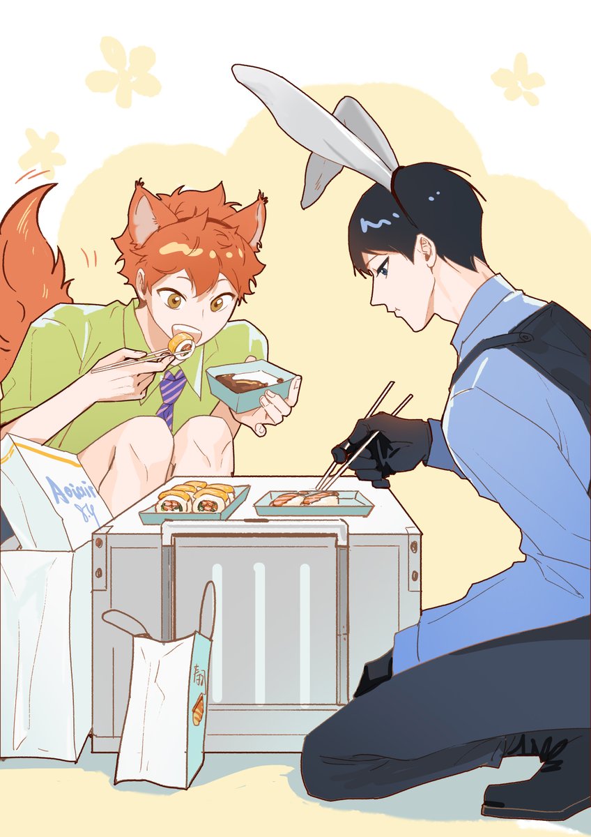 #kagehina  广州影日only上一对可爱的兔狐影日！