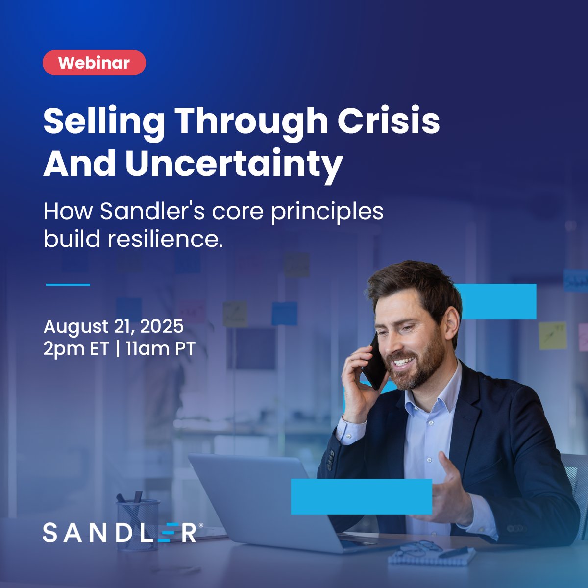 Deals stall. Buyers hesitate. Pipelines thin out.

Join sales coach Emily Shaw for a free webinar on staying focused, bouncing back fast, and moving forward—even in a crisis.

📅 Wed, Aug 21, 2025
🕑 2pm ET | 11am PT
🔗 info.sandler.com/build-resilien…