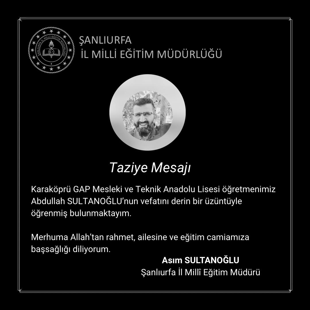 Şanlıurfa İl Milli Eğitim Müdürlüğü (@sanliurfammem63) on Twitter photo 