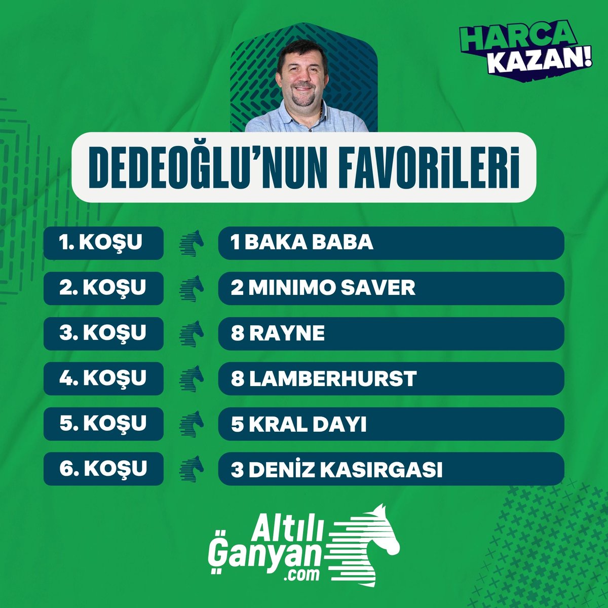 AltılıGanyan.com (@altiliganyancom) on Twitter photo 💬 <a href="/stormboyss/">Gökhan Dedeoğlu</a>, Kocaeli programında 1. 6'lıya giren koşulara dair favori listesini belirledi; bu atlar #GanyanOlur dedi!
🔗 bit.ly/AltiliGanyan_Y… 💬 <a href="/stormboyss/">Gökhan Dedeoğlu</a>, Kocaeli programında 1. 6'lıya giren koşulara dair favori listesini belirledi; bu atlar #GanyanOlur dedi!
🔗 bit.ly/AltiliGanyan_Y…