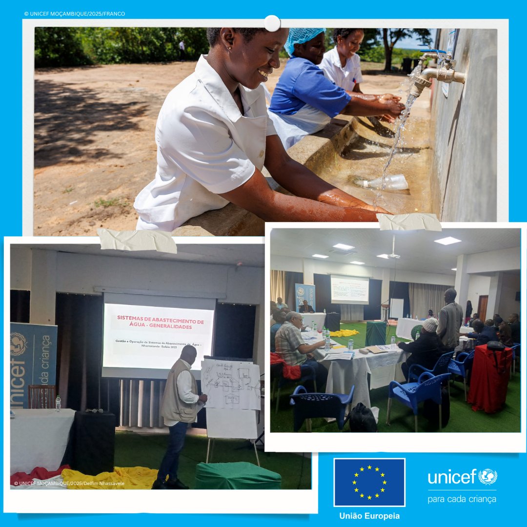 UNICEF Moçambique (@unicef_moz) on Twitter photo Para garantir a sustentabilidade dos sistemas de abastecimento de água, com apoio do UNICEF e da <a href="/EUinMoz/">European Union in Mozambique</a>, decorreu no distrito de Nhamatanda (Sofala), uma capacitação de gestores privados e comunitários de sistemas de abastecimento de água. Para garantir a sustentabilidade dos sistemas de abastecimento de água, com apoio do UNICEF e da <a href="/EUinMoz/">European Union in Mozambique</a>, decorreu no distrito de Nhamatanda (Sofala), uma capacitação de gestores privados e comunitários de sistemas de abastecimento de água.