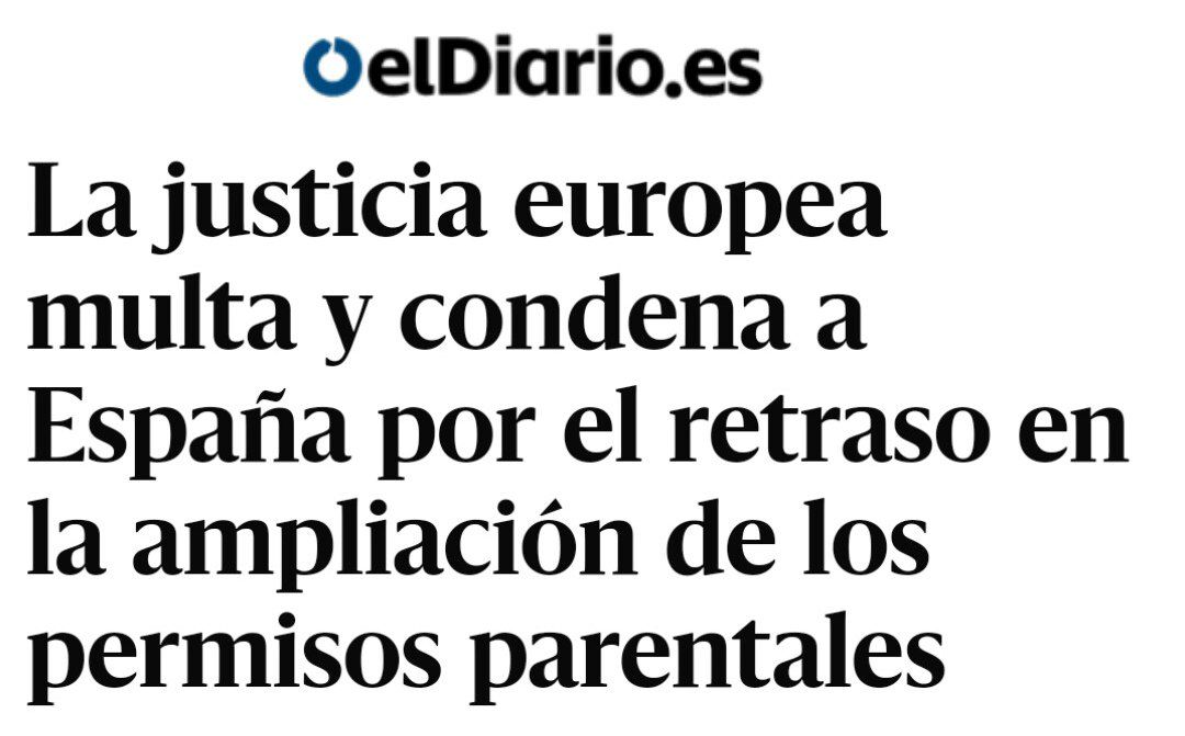 A Xustiza europea condena ao Estado español por non garantir os permisos parentais retribuídos. Unha multa millonaria que pagamos todas.
Imos cun fío 🧶