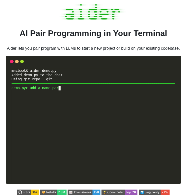 tom_doerr's tweet image. ai pair programming right in your terminal