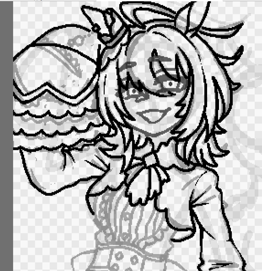 we kinda got a little more done on this!! 
i think with turning off global anti aliasing and working on a smaller canvas i'm enjoying lineart a lot more