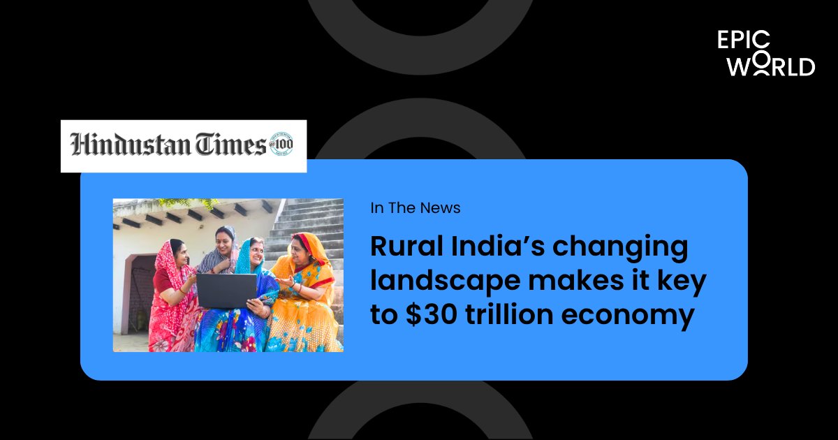 India’s $30T future is being built in its villages. 

&lt;1 in 3 rupees in rural India comes from farming. These households are running businesses, diversifying income &amp; reinvesting locally.

Jyotsna Krishnan breaks it down in HT: hindustantimes.com/ht-insight/eco…