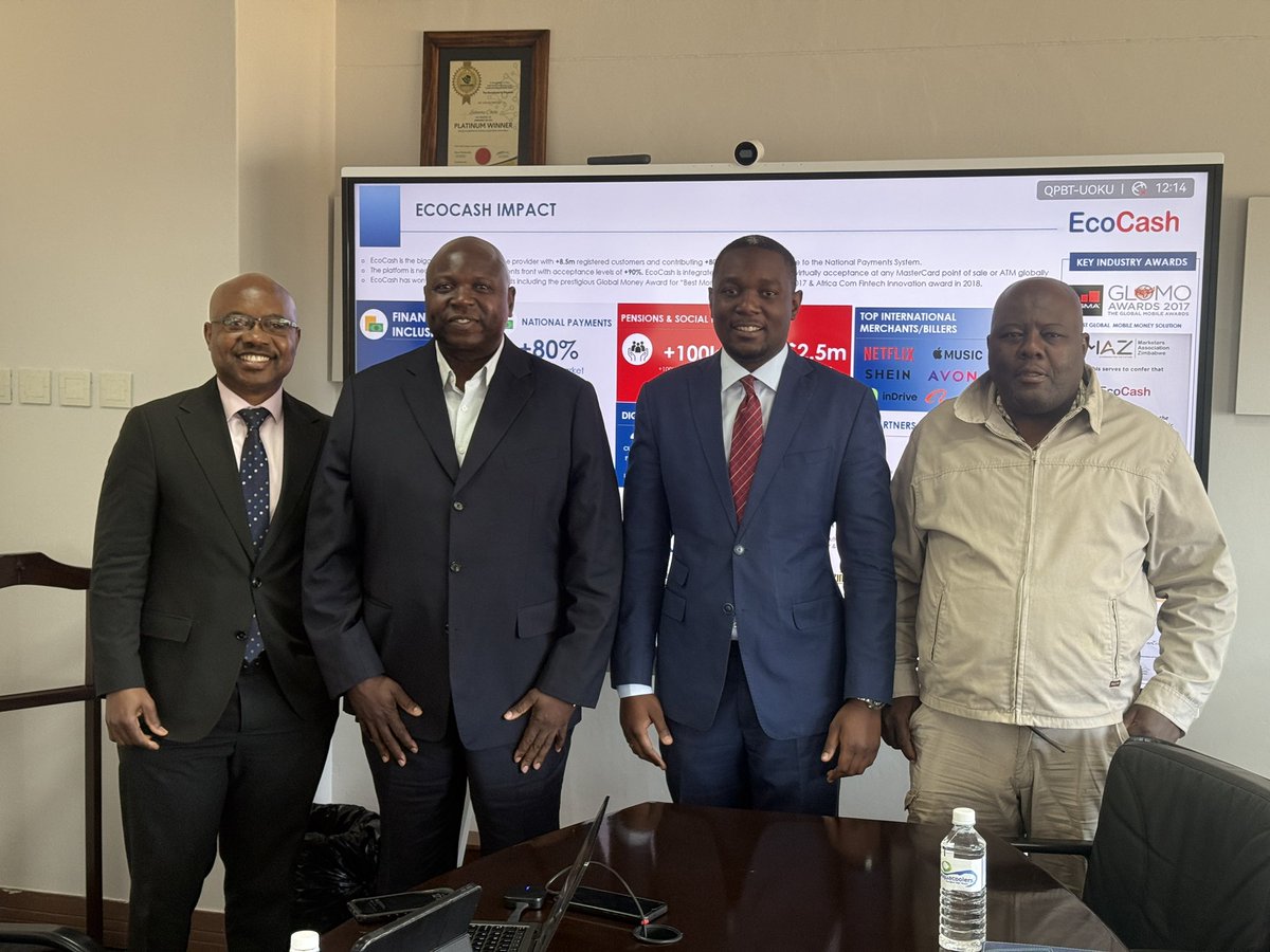 Richard Tsvangirayi (@rtsvangirayi) on Twitter photo This morning, I had a constructive meeting with <a href="/EcoCashZW/">EcoCash Zimbabwe</a> CEO Mr. Eddie Chibi at their Borrowdale offices, joined by Hon. Edwin Mushoriwa. We discussed critical issues raised by citizens — particularly around delays in reversing failed transactions and rising bank charges.
Mr. This morning, I had a constructive meeting with <a href="/EcoCashZW/">EcoCash Zimbabwe</a> CEO Mr. Eddie Chibi at their Borrowdale offices, joined by Hon. Edwin Mushoriwa. We discussed critical issues raised by citizens — particularly around delays in reversing failed transactions and rising bank charges.
Mr.