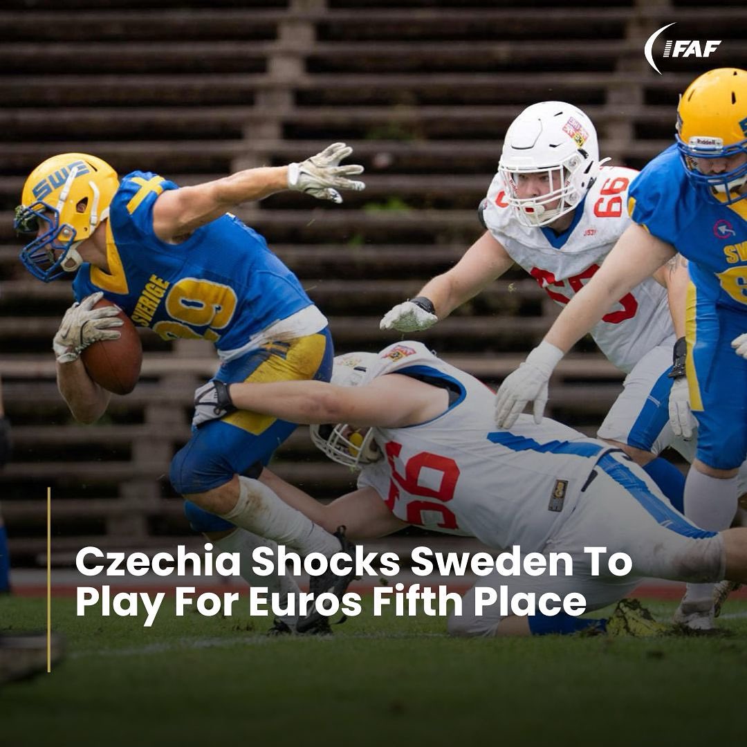 Czechia pulled off their second shock of the 2024/25 IFAF European Championships by winning 13-0 on the road against Sweden to reach the placement games playoff final to contest fifth place in the overall standings in October.

More: americanfootball.sport/2025/08/02/men…