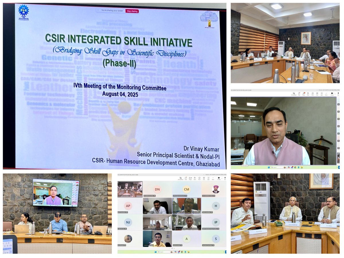CSIR Integrated Skill Initiative (Official) (@csirskill) on Twitter photo 1/3 Fourth Meeting of the Monitoring Committee for the project CSIR Integrated Skill Initiative was held on August 4, 2025 at CSIR Science Centre, New Delhi, organized by the skill nodal office <a href="/CSIR_HRDC/">CSIR-HRDC</a> -Ghaziabad
<a href="/CSIR_IND/">CSIR, India</a>
<a href="/DrNKalaiselvi/">N Kalaiselvi</a>
<a href="/NCVETIndia/">NCVET India</a>
<a href="/DPC_Delhi/">Delhi Productivity Council</a> 1/3 Fourth Meeting of the Monitoring Committee for the project CSIR Integrated Skill Initiative was held on August 4, 2025 at CSIR Science Centre, New Delhi, organized by the skill nodal office <a href="/CSIR_HRDC/">CSIR-HRDC</a> -Ghaziabad
<a href="/CSIR_IND/">CSIR, India</a>
<a href="/DrNKalaiselvi/">N Kalaiselvi</a>
<a href="/NCVETIndia/">NCVET India</a>
<a href="/DPC_Delhi/">Delhi Productivity Council</a>