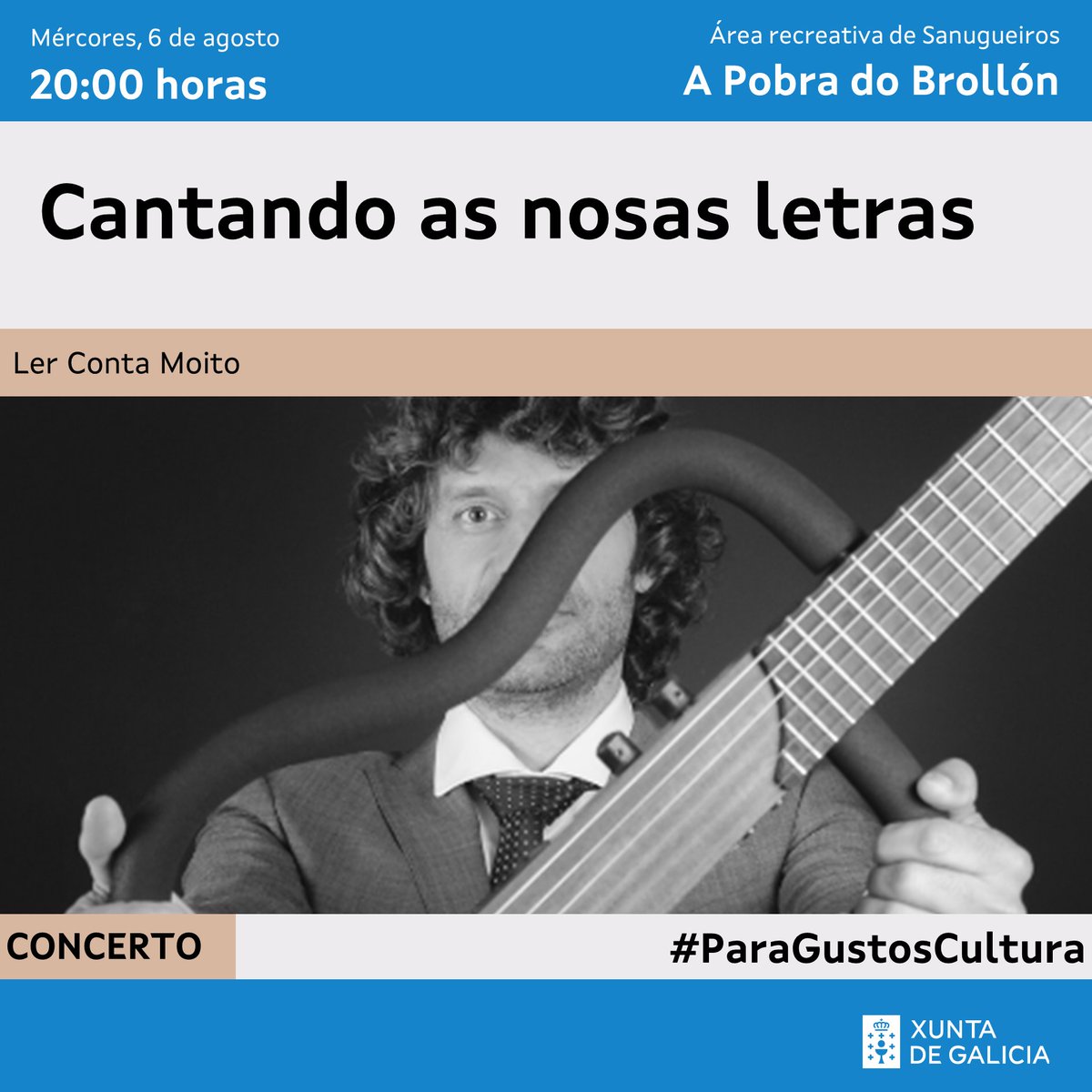 📢 Queres coñecer dun xeito distinto aos autores homenaxeados nas #LetrasGalegas2025?

🎶 O #LerContaMoito propón un concerto con algunhas das obras máis significativas dos persoeiros máis relevantes das nosas letras

ℹ️ Máis ideas
cultura.gal/gl/axenda
#ParaGustosCultura
