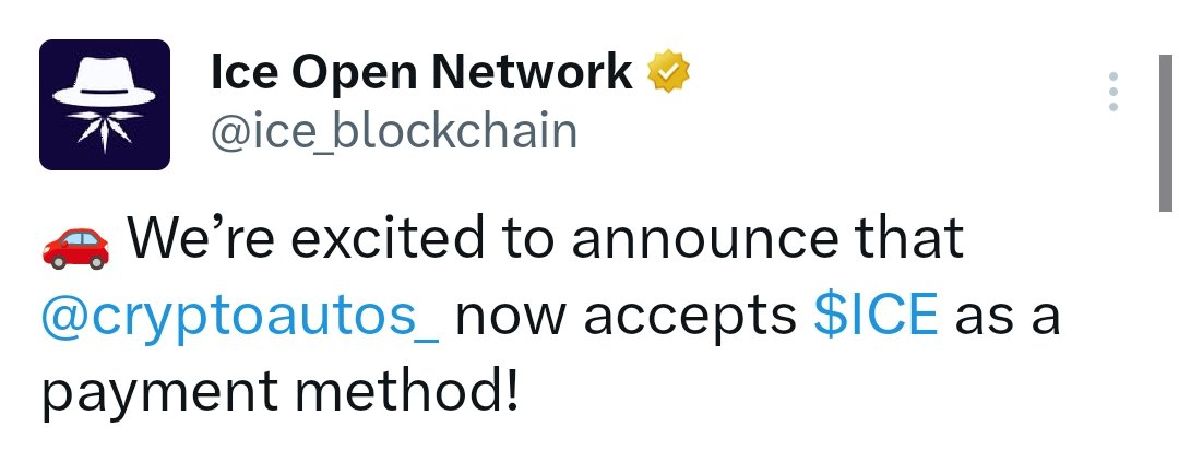 Sudhanshu dixit💯 (@sudhansh6) on Twitter photo Big news for $ICE holders 👀🧊
You can now BUY or RENT cars using your $ICE 🪙 at <a href="/CryptoAutos_/">CryptoAutos</a> 💥
Don’t sleep on $ICE
It’s not just a token anymore
It’s a lifestyle move
<a href="/ice_blockchain/">Ice Open Network</a> 🔥 Big news for $ICE holders 👀🧊
You can now BUY or RENT cars using your $ICE 🪙 at <a href="/CryptoAutos_/">CryptoAutos</a> 💥
Don’t sleep on $ICE
It’s not just a token anymore
It’s a lifestyle move
<a href="/ice_blockchain/">Ice Open Network</a> 🔥
