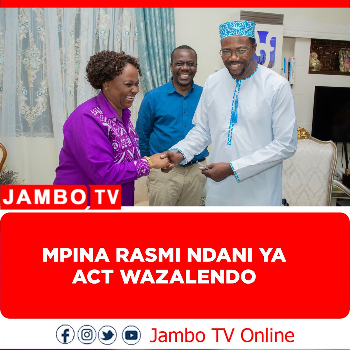 Jambo TV (@jambotv_) on Twitter photo Hatimaye aliyekuwa Mbunge wa Jimbo la Kisesa mkoani Simiyu kupitia Chama Cha Mapinduzi (CCM) Luhaga Mpina ameonekana kwenye vikao na viongozi wa Chama cha ACT Wazalendo <a href="/ACTwazalendo/">ACTWazalendo</a> huku duru za kisiasa zikieleza kuwa chama hicho kimeridhia mwanasiasa huyo kujiunga nacho ili Hatimaye aliyekuwa Mbunge wa Jimbo la Kisesa mkoani Simiyu kupitia Chama Cha Mapinduzi (CCM) Luhaga Mpina ameonekana kwenye vikao na viongozi wa Chama cha ACT Wazalendo <a href="/ACTwazalendo/">ACTWazalendo</a> huku duru za kisiasa zikieleza kuwa chama hicho kimeridhia mwanasiasa huyo kujiunga nacho ili