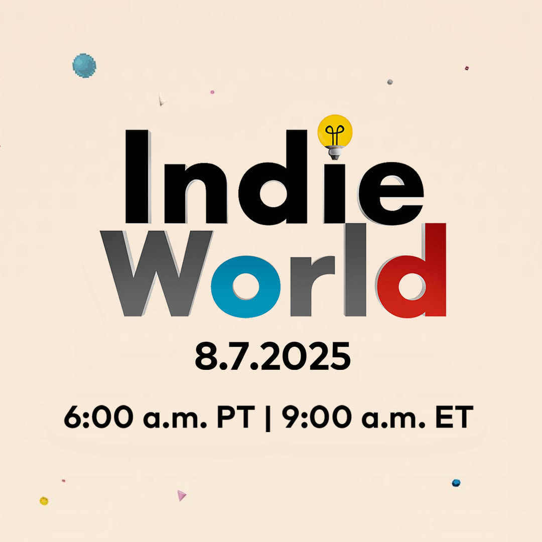 Join us this Thursday, August 7 at 6am PT for a new #IndieWorld Showcase! Tune in for roughly 15 minutes of new announcements and updates on indie games coming to Nintendo Switch 2 and Nintendo Switch. 
 
Watch here: ninten.do/6182sMrPq