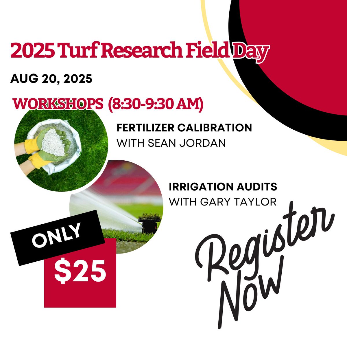 Start your day off with some LEARNING! The workshops at our Field Day on August 20th are only $25/person and you can learn how to dial-in the accuracy of fertilization OR irrigation. You can also join us for the rest of the field day (which is free). Please register in advance at