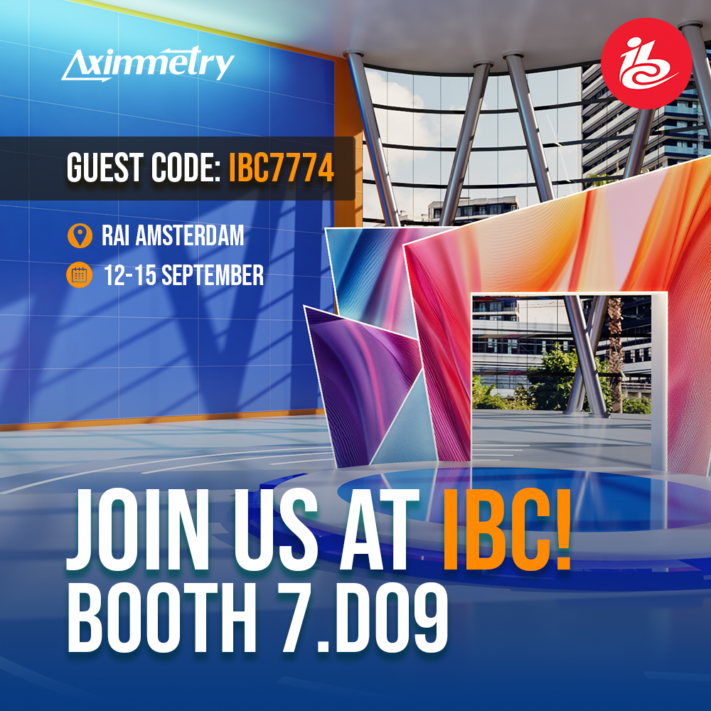 Aximmetry's tweet image. It’s almost that time again—#IBC2025 is around the corner, and we’re coming back with a brand new setup! We can’t wait to show you what we’ve been working on.
🗓️ Save the date: September 12–15
📍 Booth 7.D09 — see you there!

#aximmetry #vp #ar #broadcast #virtualproduction