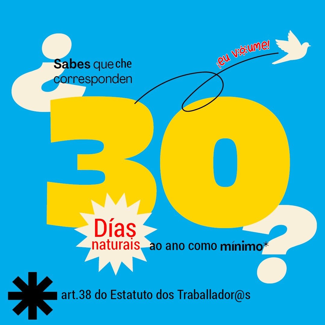 As vacacións son as vacacións‼️
⚖️E ninguén chas pode quitar ou cambiar sen acordo.
💪Deféndeas connosco❗
#ccoo #vacaciones