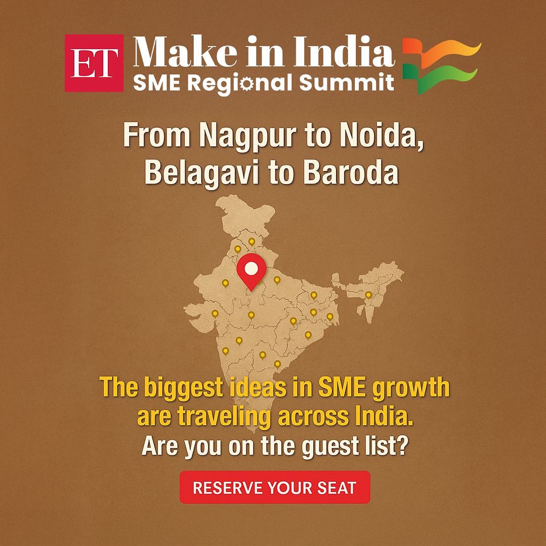 🚀 India’s Largest SME Gathering is here!
From Nagpur to Noida, Belagavi to Baroda – we're traveling across India with the biggest ideas in SME growth.

20 Cities
60+ Hours of Industry Insight
200+ Business &amp; Policy Voices

 📍 Upcoming Stops:
 👉 Chandigarh – Aug 7
 👉 Kolkata –