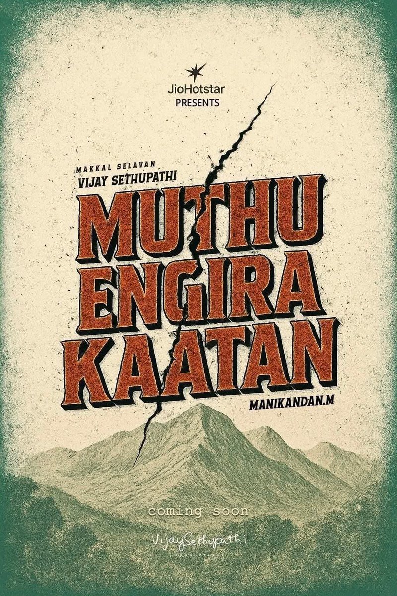 #MuthuEngiraKaatan
A JioHotstar Web Series directed by Kaaka Muttai Manikandan. 
Starring Vijay Sethupathi &amp; Jackie Shroff