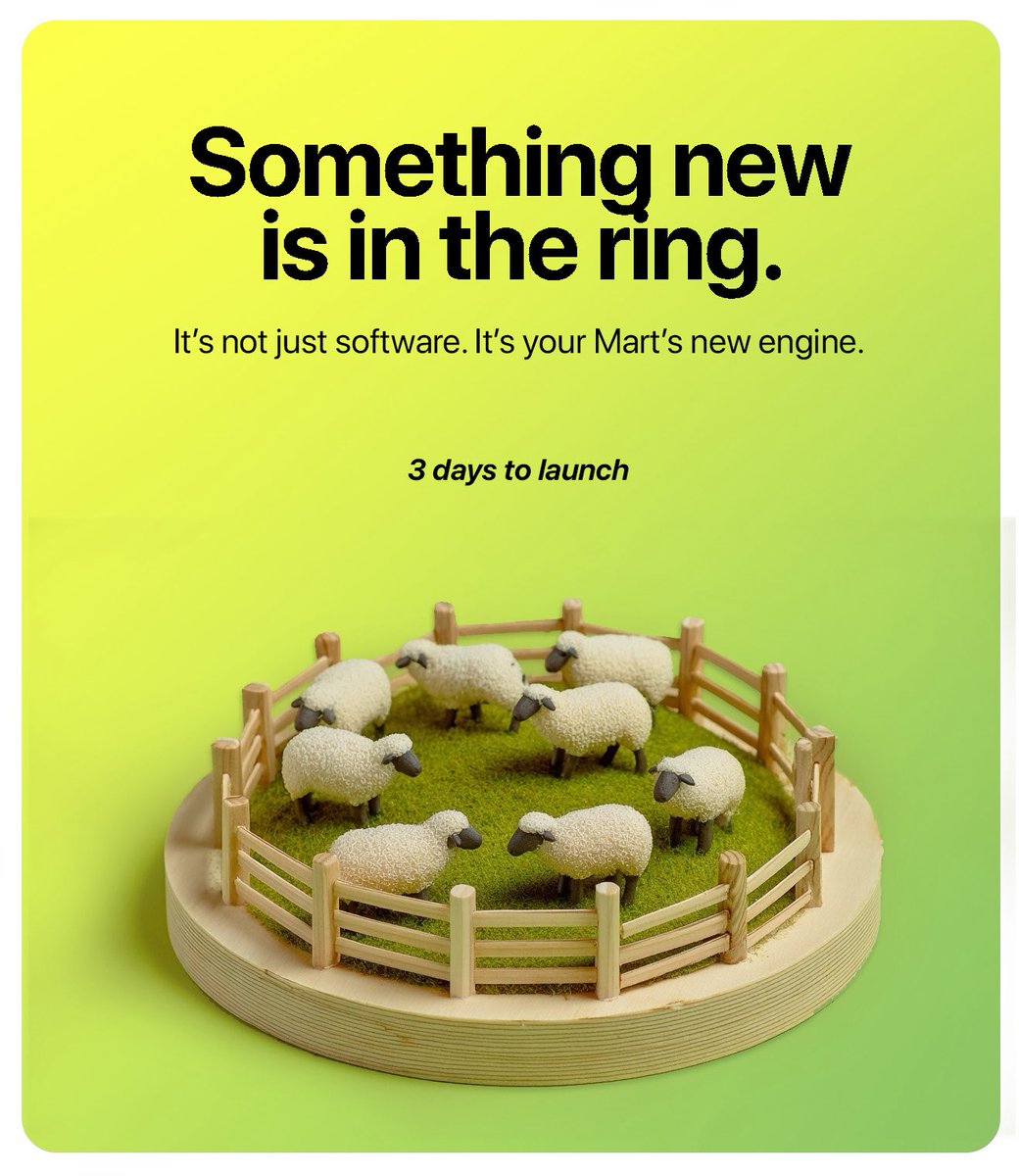 📢 3 days to go

Something new is in the ring — and it’s not a sheep.
This one’s for the team behind the scenes.
A whole new way to run your Mart, from the back office out.

#marteyestudio #marketos #martlife #backoffice #auctiontech