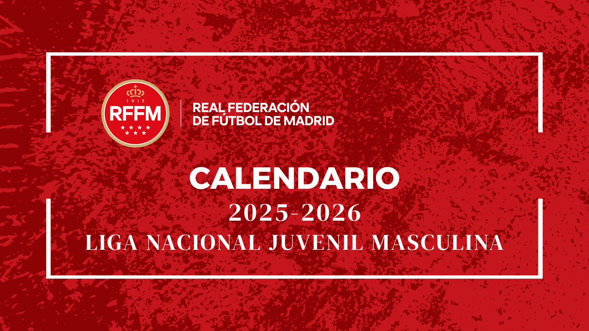 📆 La Liga Nacional Juvenil Masculina (Grupo 1⃣2⃣) ya tiene calendario para la temporada 2025-2026

✍️ 34 jornadas con 18 equipos

📅 INICIO
Jornada 1⃣: 14 de septiembre 2025

📅 FINAL
Jornada 3⃣4⃣: 7 de junio de 2026

💻 Calendario completo en la web

🔗 rffm.es/noticias/publi…