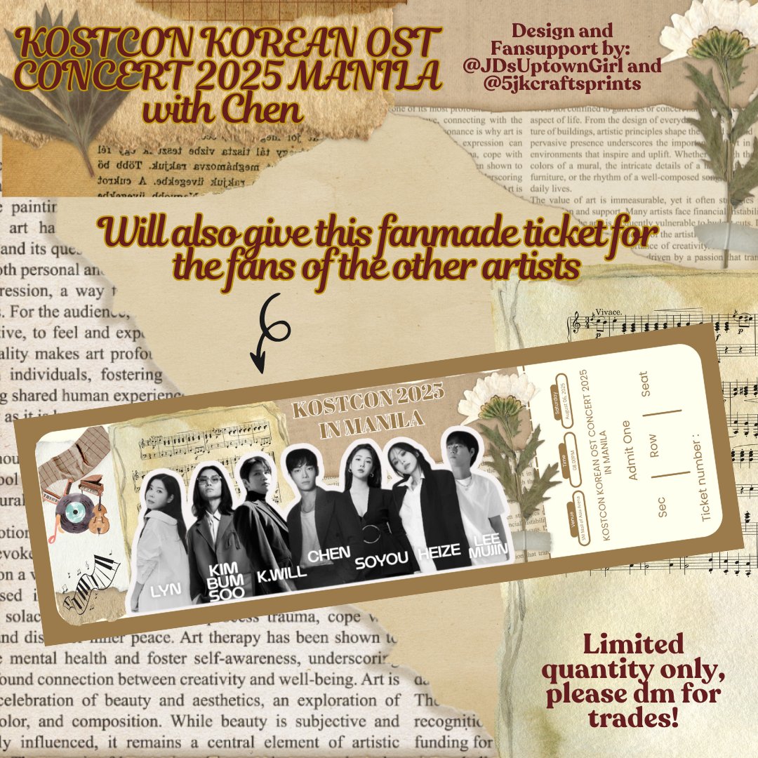 ⚡️KOSTCON in MANILA FREEBIES ⚡️

Fansupport by:
<a href="/JDsUptownGirl/">Krissie ⚡ Seeing Chen, D.O, AHOF this Aug!</a> and <a href="/5jkcraftsprints/">5JK Crafts and Prints</a>

📷Please see pubmat below for details
🔀Pls help RT. See you all!

#KOSTCON2025 #KOSTCONMANILA #KDramaOST #CHEN #첸