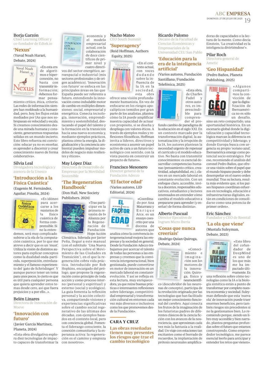 🌞 Llega el verano, tiempo para desconectar y para  una buena lectura veraniega.

📖 Arturo Azcorra, profesor de investigación de IMDEA Networks, recomienda en <a href="/abc_es/">ABC.es</a> “Invención e Innovación” de Vaclav Smil.

🔗Lee más : abc.es/economia/linea…