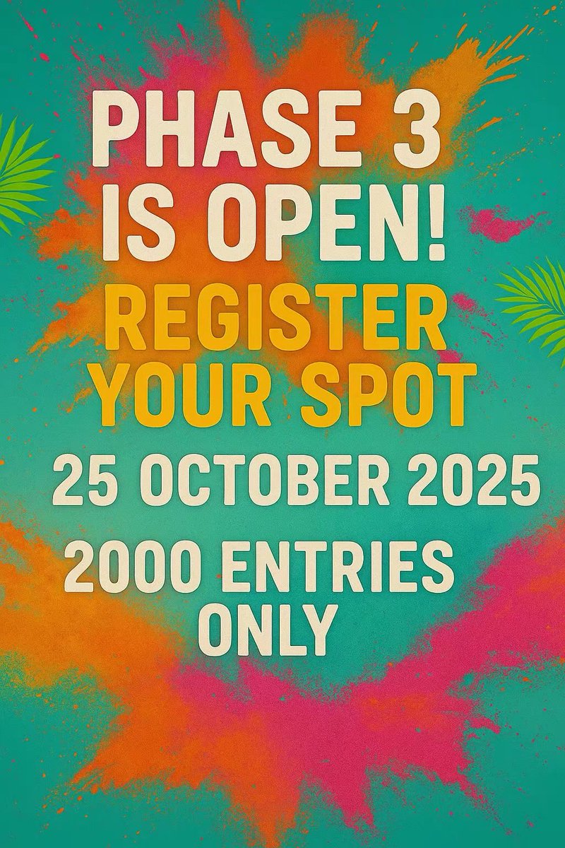 🎉 PHASE 3 IS OPEN!
📝 Register your spot now before it’s gone!

paintfunrace.co.za

Let’s keep the colour vibes going 🌈
📍 Union Buildings | 🗓️ 25 October 2025
#Glamorous5K #TropiPaint #PretoriaPaintRun