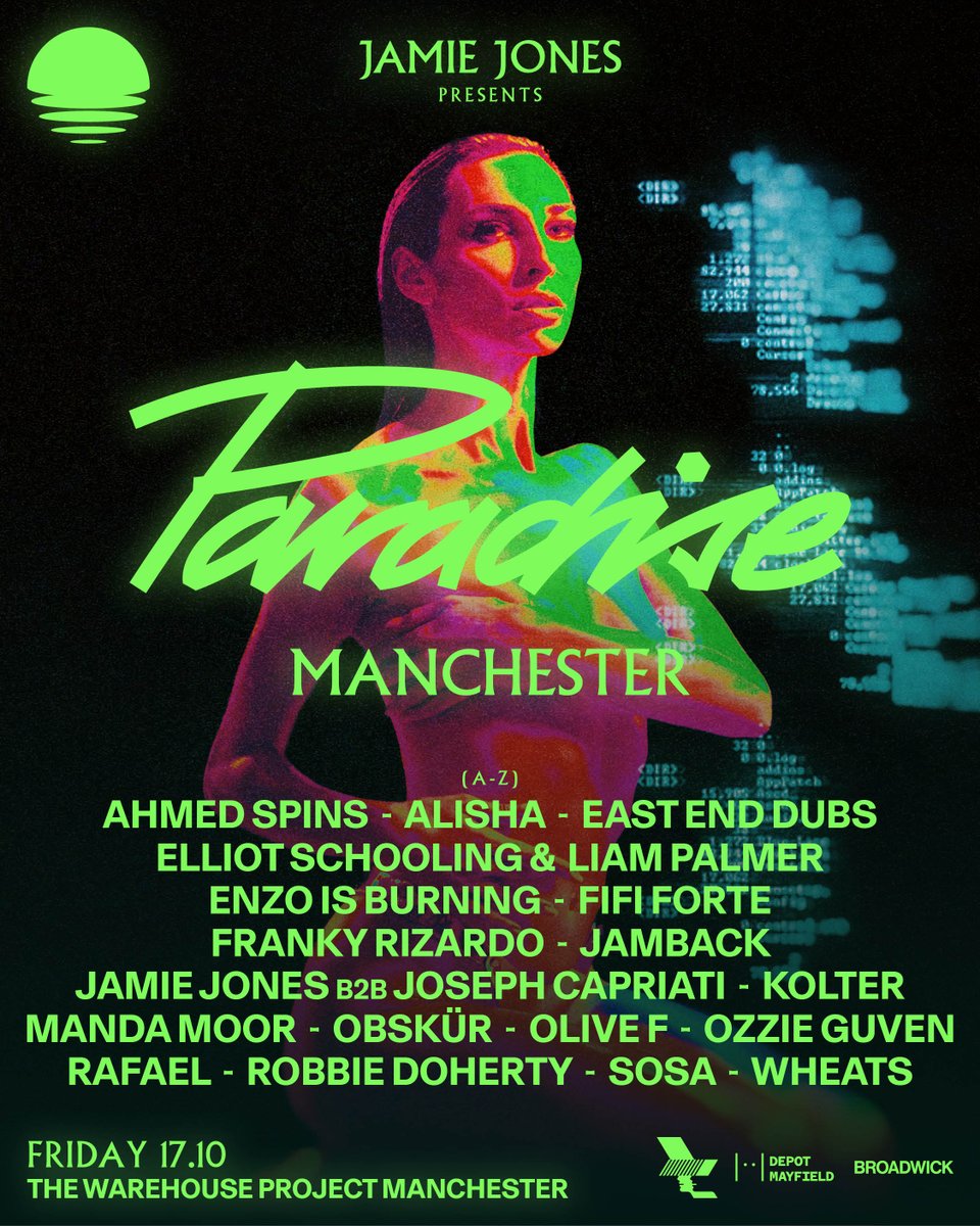 Paradise Manchester! We're back in one of our favourite cities, taking over all 3 rooms of Depot Mayfield with a massive lineup 

Pre-sale drops this Thursday at 10am - sign up 

drop.cobrand.com/d/thewarehouse…