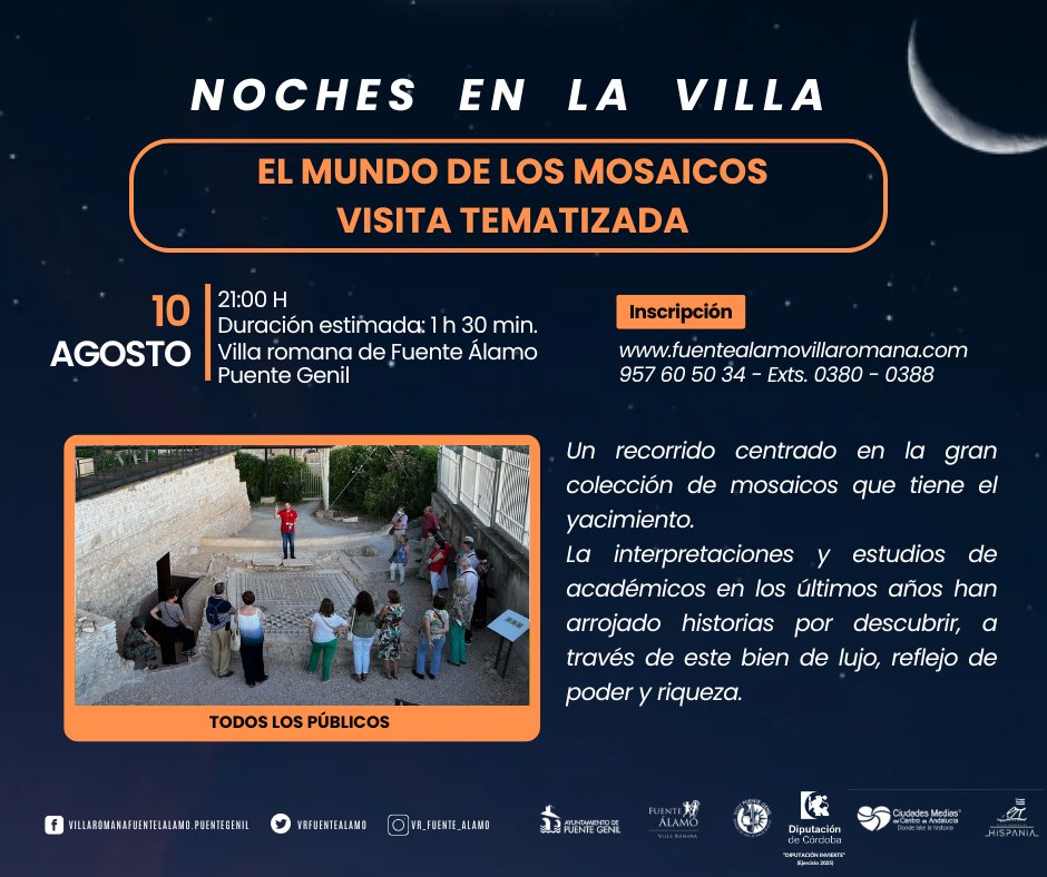 El mundo de los mosaicos (Visita Temática) 😀 
Un recorrido centrado en la gran colección de mosaicos. Los estudios académicos 📚 en los últimos años han arrojado historias por descubrir a través de este bien, reflejo de poder y riqueza. 
📝Inscríbete 👉 fuentealamovillaromana.com