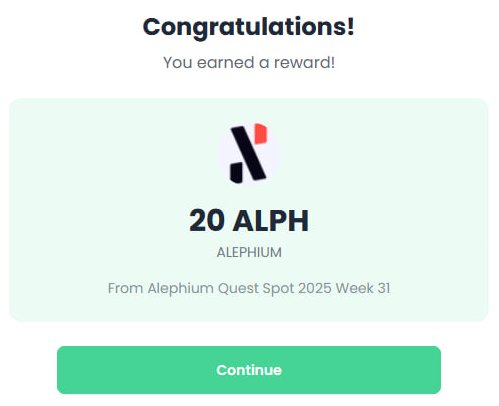 🎉 Woo-hoo! Won another 20 $ALPH on <a href="/LearnifyXYZ/">Learnify</a>!

📚 Learn about @Alephium and earn $ALPH! Don’t miss out!

👉 app.learnify.xyz