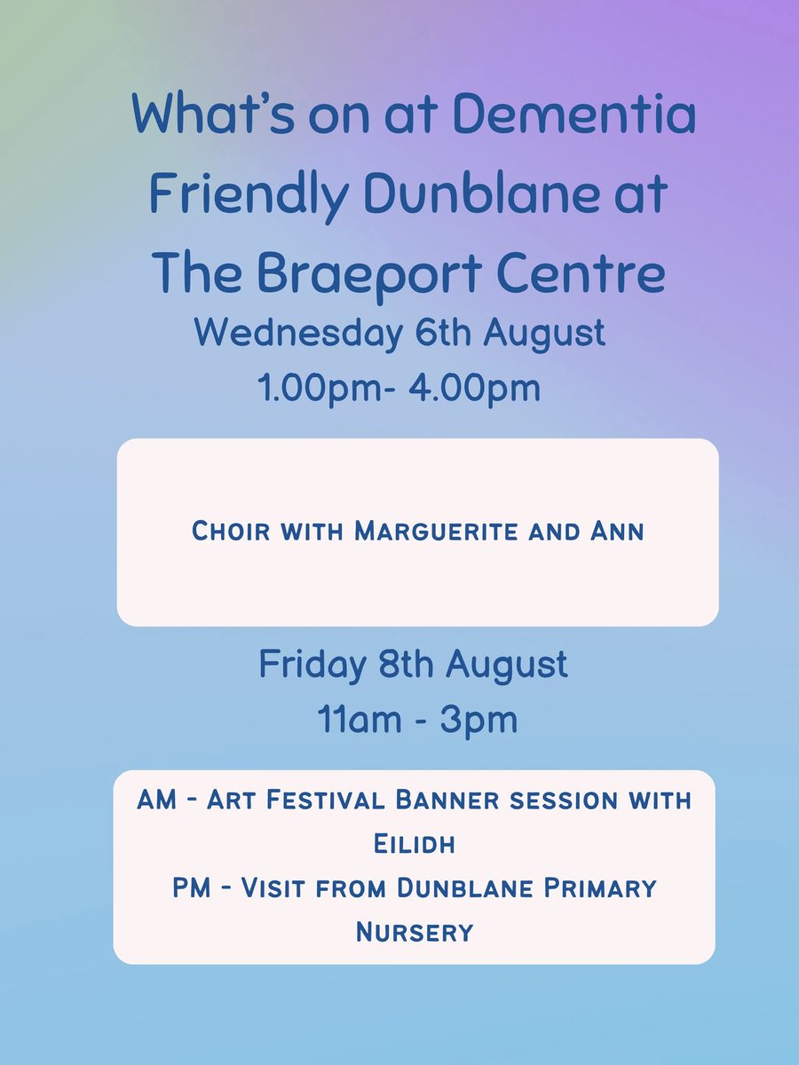 Dementia Friendly Dunblane (@dementiafriendd) on Twitter photo 