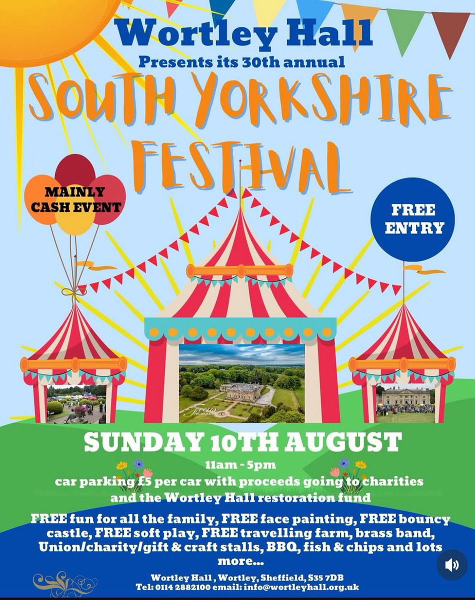 Unite - North East, Yorkshire and Humber (@uniteneyh) on Twitter photo It's the 30th Annual South Yorkshire Festival this weekend! 🎪
📆 Sunday 10th August
⏰ 11am - 5pm
Expect a day full of craft stalls, union information stands, delicious food and family entertainment all day long!
More info here: loom.ly/5ct8zOY
<a href="/WortleyHall/">Wortley Hall</a> It's the 30th Annual South Yorkshire Festival this weekend! 🎪
📆 Sunday 10th August
⏰ 11am - 5pm
Expect a day full of craft stalls, union information stands, delicious food and family entertainment all day long!
More info here: loom.ly/5ct8zOY
<a href="/WortleyHall/">Wortley Hall</a>