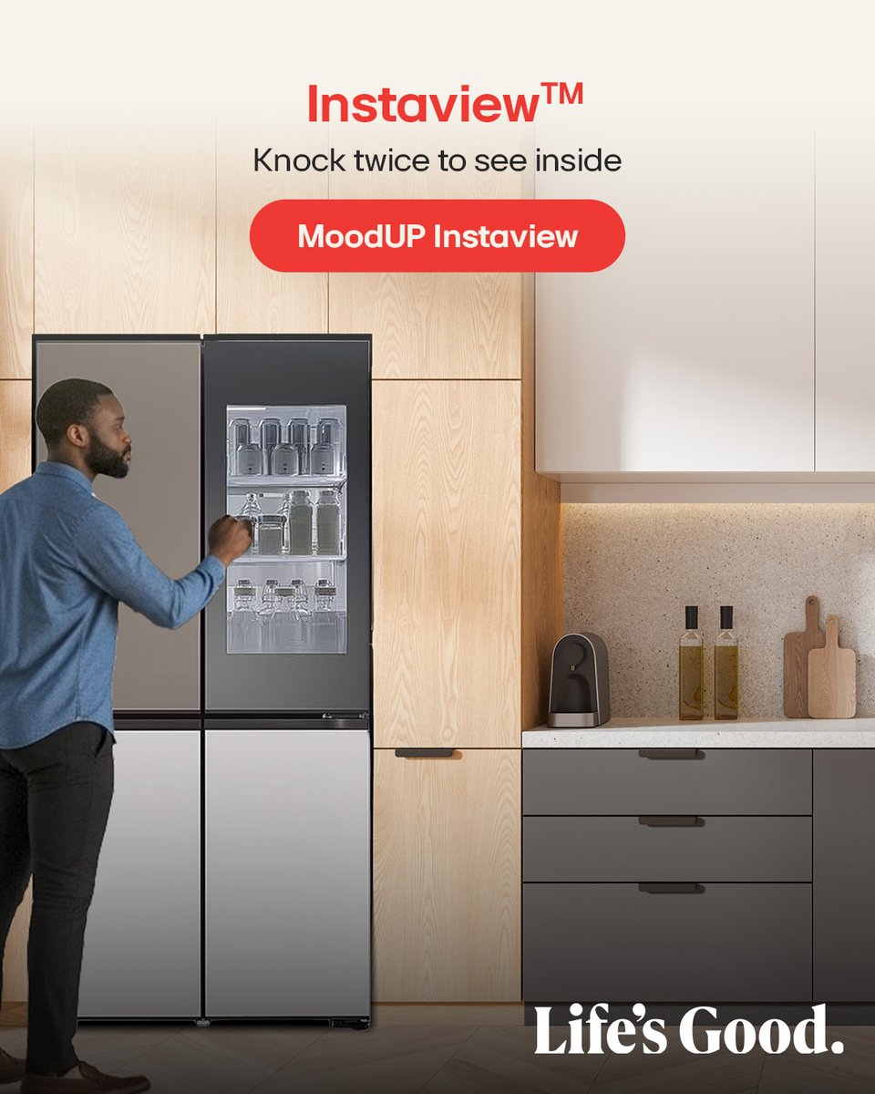 LGAfrica1's tweet image. No more hide and seek in your fridge. With the knock twice to see inside feature, you get to know what&apos;s in your fridge without opening the door and losing cool air.

Learn more here: lg.com/africa/refrige…

#LG #LifesGood #Instaview #MoodUP #Fridge