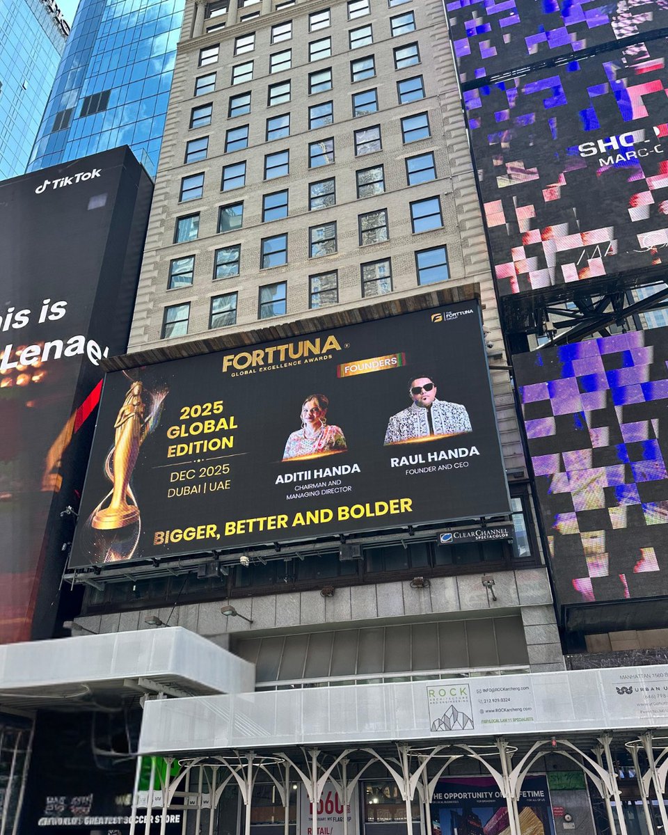 BIGGER. BETTER. BOLDER.

Your name in lights. Times Square.
This December, Forttuna Global Excellence Awards hits Dubai, honoring icons, igniting legacies.

#ForttunaGlobalExcellenceAwards #TimesSquareTakeover #Dubai2025 #LegacyMakers