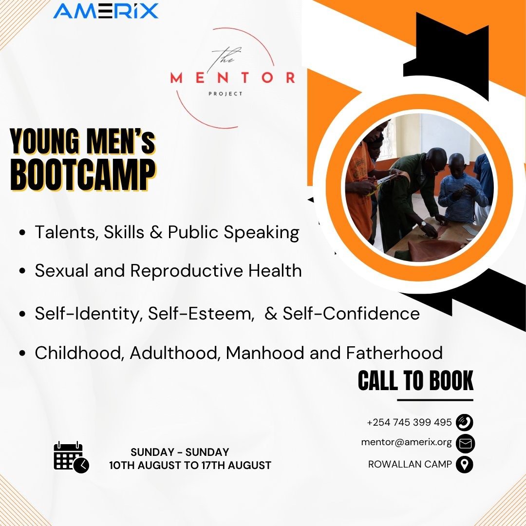 #MasculinitySaturday (@masculinity__) on Twitter photo REMINDER:
Boot camp for boys & young men (13-25) on Aug 10, 2025, at Rowallan Camp, Nairobi.
Learn soft skills, sewing, carpentry, cooking, First Aid, & more.
Only 10 slots left!
Book by Aug 8 via mentor@amerix.org.
Call +2547 45 399 495 for info.
#MasculinitySaturday REMINDER:
Boot camp for boys & young men (13-25) on Aug 10, 2025, at Rowallan Camp, Nairobi.
Learn soft skills, sewing, carpentry, cooking, First Aid, & more.
Only 10 slots left!
Book by Aug 8 via mentor@amerix.org.
Call +2547 45 399 495 for info.
#MasculinitySaturday