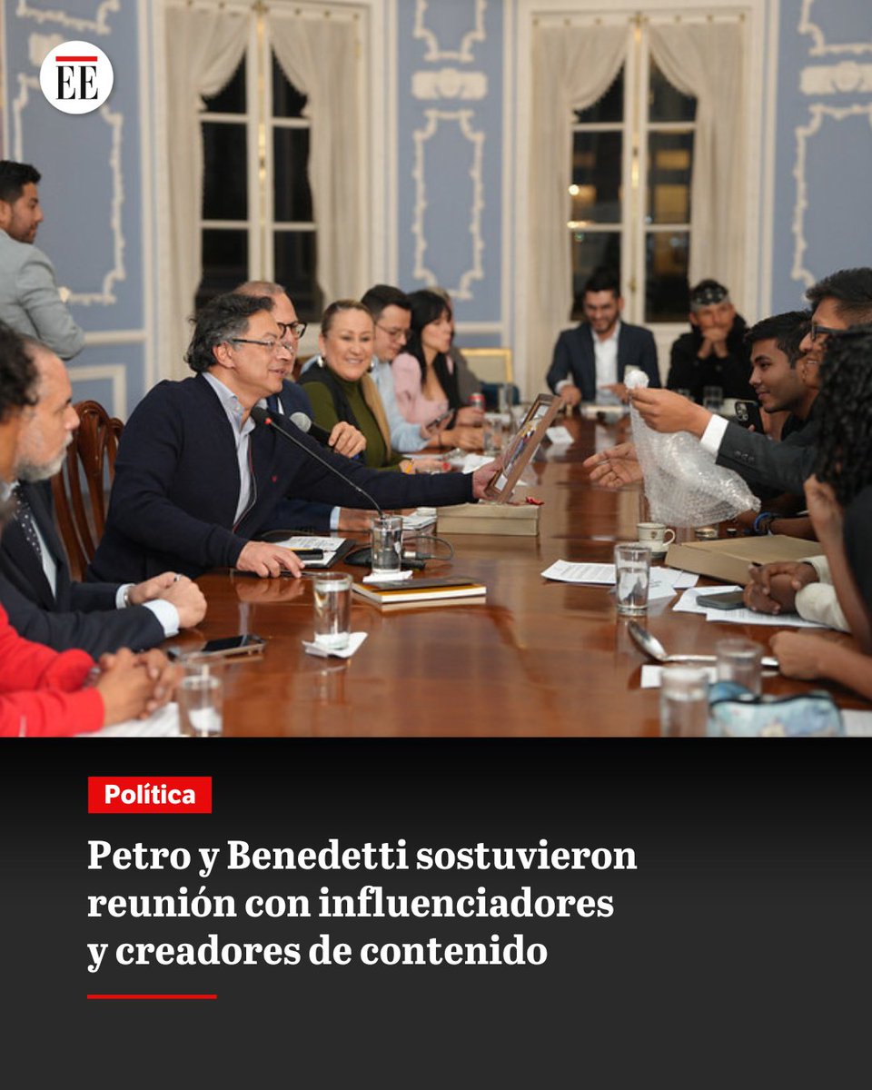 El presidente recibió a los influenciadores en la Casa de Nariño.👉trib.al/12wqTGY