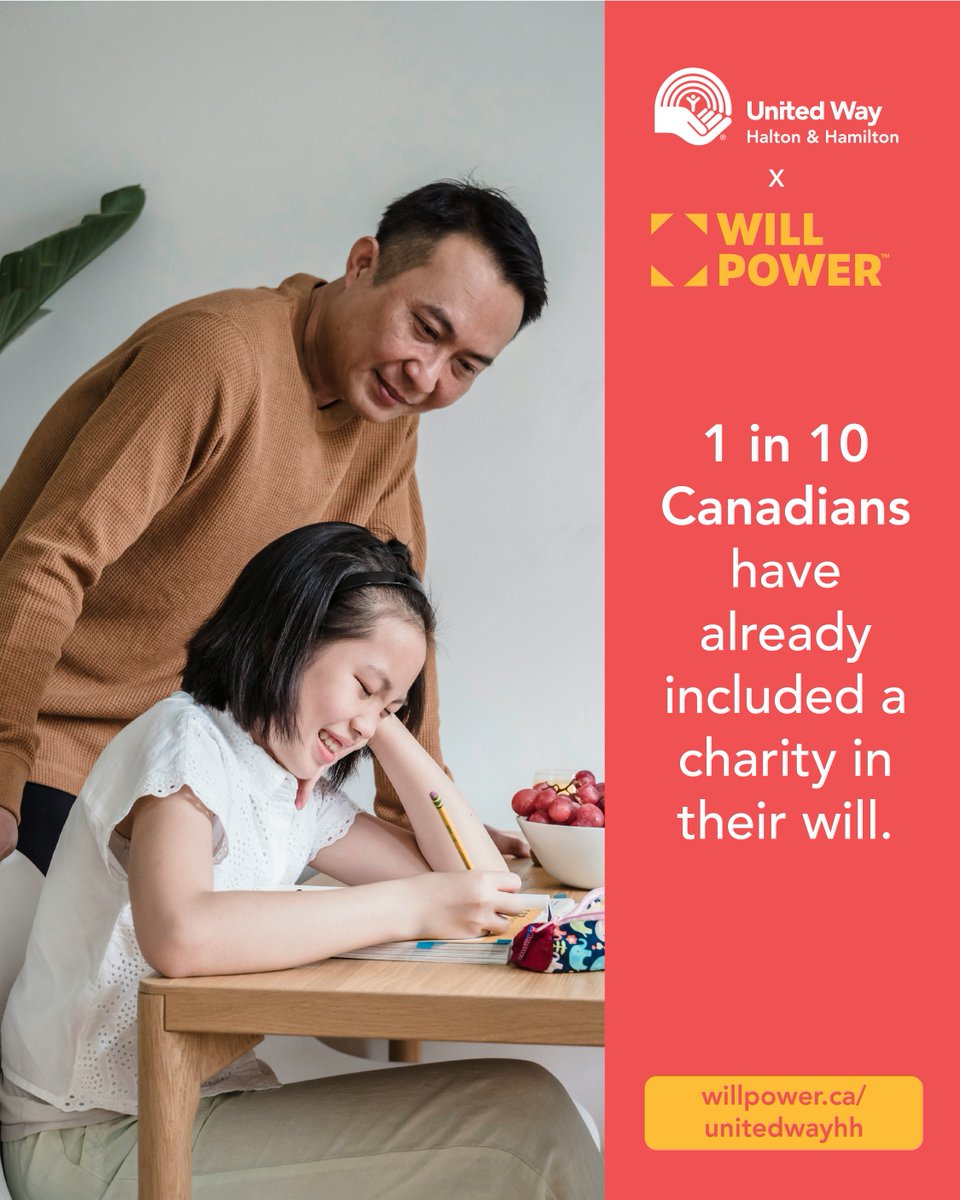 1 in 10 Canadians have already included a charity in their will. ❤️

By including United Way in yours, you can help build a stronger future for your community - for generations to come.

Start your legacy today: willpower.ca/charities/unit…

#LegacyGiving #LocalLove