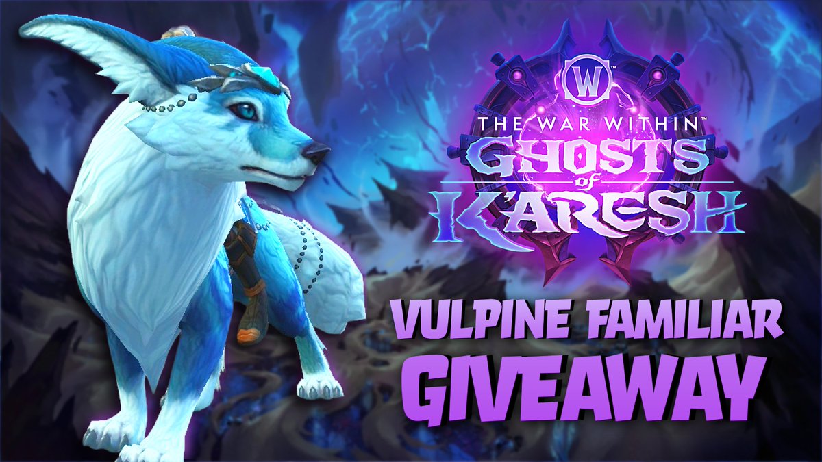 🔥Giveaway Time 🔥

To celebrate Ghosts of K’aresh launching on August 6th, I’m giving away TWO Vulpine Familiar Mounts!

To enter:
✅ Follow  ❤️ Like  🔁 Repost
💬 Tell me your fave mount
🇪🇺 EU Only
⏰ Winner drawn 9th Aug at 11am BST

#WoW_Partner #warcraft #Giveaway