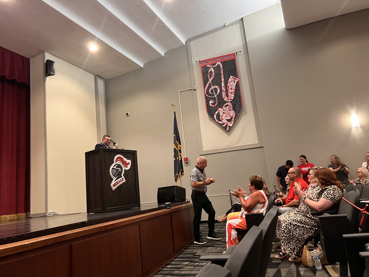 Thank you to DeKalb Central School’s Board President, Valerie Armstrong, for your inspirational words this morning. Also, thank you to Katie Pfister and Tony Oneal, DeKalb Central School’s School Board Members, for being here today. We appreciate all you do for our district!