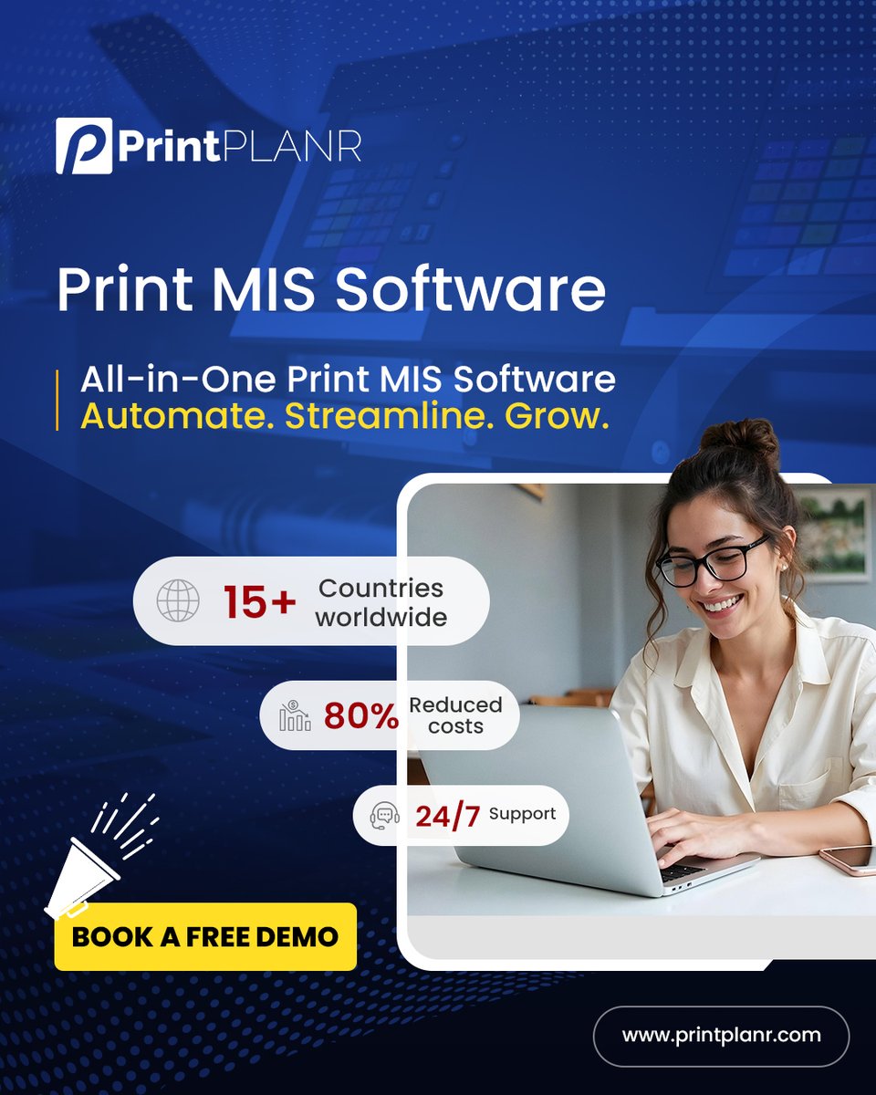 PrintPLANR's tweet image. PrintPLANR – All-in-One #PrintMIS Software
🖨️Built for #PrintBusinesses
⚙️Automates your #printworkflow
💸Cuts operational costs by up to 80%
📈Increases efficiency, profit & customer retention
Try it FREE today: bit.ly/4onzZtW
#PrintManagement #PrintAutomation